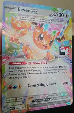 EEVEE EX 075/131, HOLO, STAMPED, PRIZE PACK SERIES 7, POKEMON CARD (NM) - Image 3