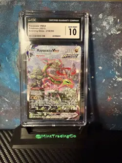 CGC 10 Rayquaza VMAX 2021 Evolving Skies 218/203 Alt Art Pokemon Card - Image 1