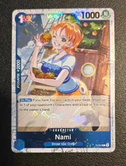 ONE PIECE FRANCAISE CARD HOLO FOIL GAME CARTE NAMI P-053 - Image 1