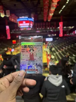 One Piece Monkey D. Luffy US College Basketball Promo Card RUTGERS 01/23 IN HAND - Image 1
