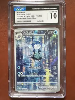 CGC 10 Poliwhirl 176/165 Scarlet & Violet 151 Set GEM MINT English Pokemon Card - Image 1
