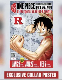 One Piece Monkey.D.Luffy US College Basketball Promo Card - IN HAND WITH POSTER - Image 3