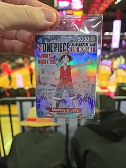 One Piece Monkey D. Luffy US Voyage College Basketball Trading Card - Image 1