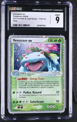 CGC 9 MINT Venusaur ex EX Fire Red & Leaf Green 112/112 Holo SWIRL Pokemon Card - Image 1