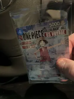 One Piece Monkey D. Luffy US Voyage College Basketball Card Rutgers 1/23 IN HAND - Image 4