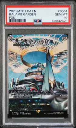 2025 MTG FINAL FANTASY THROUGH THE AGES FOIL #0064 BALAMB GARDEN PSA 10 - Image 1