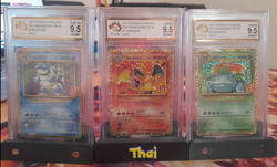 Pokemon 25th Anniversary Thailand Charizard, Venusaur and Blastoise. Graded 9.5 - Image 1