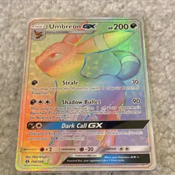 Umbreon GX (Secret) 154/149 SM Base Set Holo Collector Pokemon TCG Raw Mint - Image 1