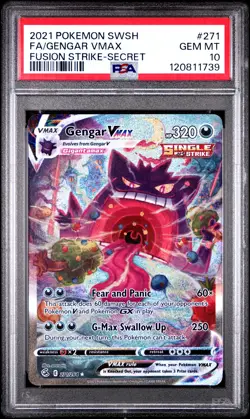 Gengar Vmax 271/264 Secret Fusion Strike Pokemon PSA 10 *739 - Image 1