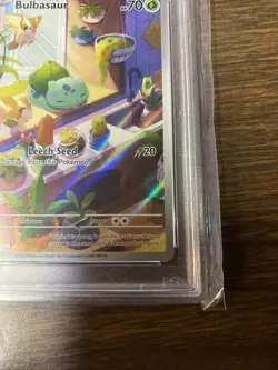 Pokemon TCG Bulbasaur Stellar Crown Illustration Rare Holo Card 143/142 PSA 9 - Image 5