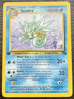 1st Edition Seadra 42/62 Pokemon TCG WOTC Base Set Fossil Uncommon MINT NM - Image 1