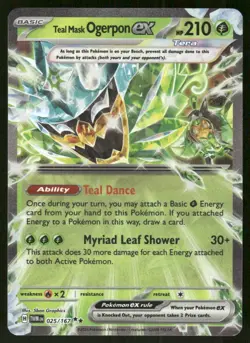 Pokemon Tcg Teal Mask Ogerpon ex #25 Pokemon Twilight Masquerade NM - Image 1