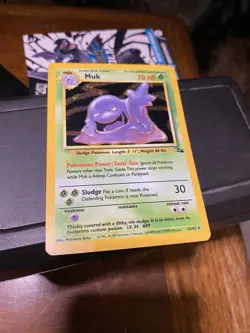 Pokemon TCG Muk 13/62 Holo Rare Fossil LP - Image 4