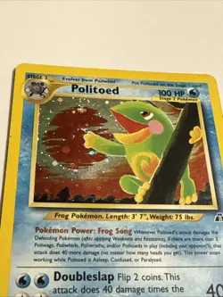 Politoed 8/75 Unlimited Holo Rare Pokemon TCG Neo Discovery MP - Image 2