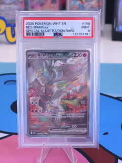 PSA 9 Reshiram ex 166/086 SIR 2025 POKEMON WHT EN WHITE FLARE - Image 1