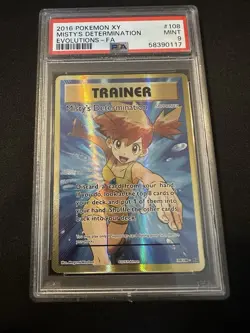 Pokemon TCG Evolutions 2016 Misty's Determination Full Art Holo 108/108 PSA 9 - Image 1