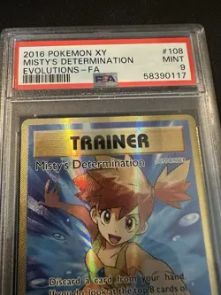 Pokemon TCG Evolutions 2016 Misty's Determination Full Art Holo 108/108 PSA 9 - Image 2