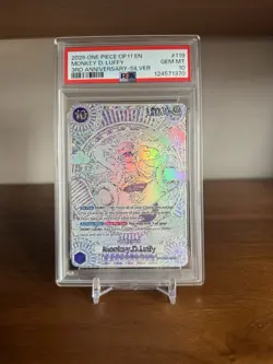 2025 ONE PIECE OP11-3RD ANNIVERSARY-SILVER MONKEY D. LUFFY PSA 10 ENGLISH SP - Image 1