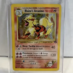 Pokemon TCG Blaine's Arcanine Gym Challenge Holo Card 1/132 - Image 2