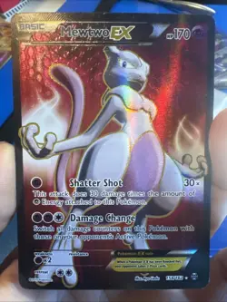 Pokemon Mewtwo-EX TCG Full Art Ultra Rare Holo Card Breakthrough 158/162 - Image 1