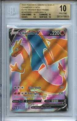 2020 Pokemon Sword Shield Champion's Path Promo #SWSH050 Charizard V BGS 10.0 - Image 1