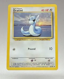POKEMON TCG DRATINI 26/102 ORIGINAL BASE SET UNCOMMON EXCELLENT CONDITION - Image 1