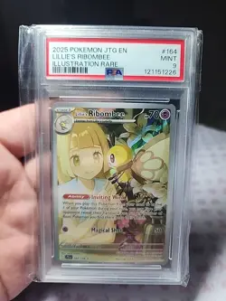 Pokemon TCG Lillie's Ribombee 164/159 Illustratin Rare Holo Card Psa 9 - Image 1