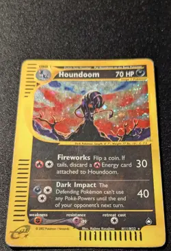 Pokemon AQUAPOLIS - #H11/H32 Houndoom - Holo - ENG - SWIRL - Heavily Played+ - Image 4