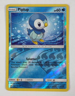 Piplup 31/156 Reverse Holo Ultra Prism Pokemon Card LP - Image 1