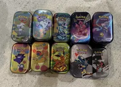 Pokemon TCG Lot of 34 Tins (Paldean Fates, 151, Prismatic, Galar Pals) Empty - Image 1