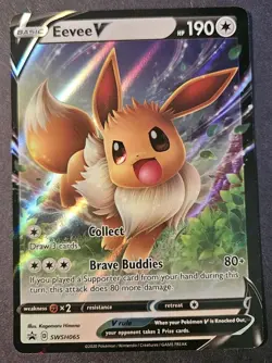 Pokemon TCG, Eevee V SWSH065 - Black Star Promo Near Mint Fast Shipping - Image 1