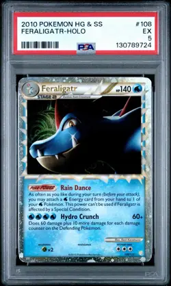 2010 Pokemon Feraligatr Prime Holo HG & SS 108/123 PSA 5 EX - Image 1