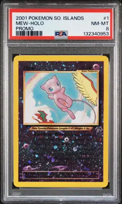 2001 POKEMON SOUTHERN ISLANDS PROMO #1 MEW-HOLO PSA 8 - Image 1