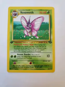 Venomoth 29/64 Jungle 1st Edition Non-Holo Rare Pokemon Card LP - Image 1