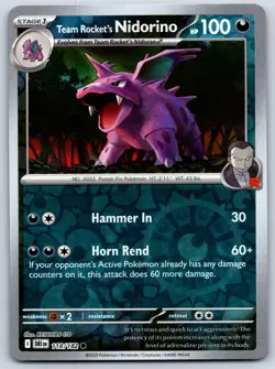 Team Rocket's Nidorino Reverse Holo Destined Rivals 118/182 Pokemon 151 Card NM - Image 1