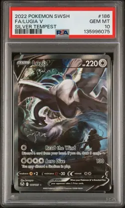 Pokemon 2022 Lugia V 186/195 Alt Art Silver Tempest GEM MINT PSA 10 - Image 1