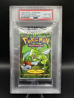 WOTC 1st Edition Pokemon Jungle Booster Pack PSA 8 NM-MT SCYTHER - Image 1