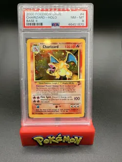 Pokemon Base Set 2 Charizard #4/130 Holo PSA 8 NM-MT - Image 1