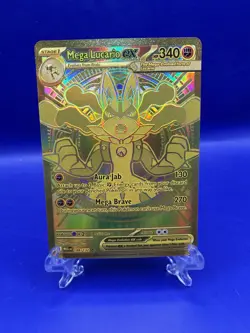 Mega Lucario ex 188/132 Mega Evolution Hyper Rare Gold Holo Pokemon Card - Image 1