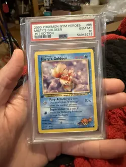 Pokemon Misty's Goldeen Gym Heroes 85/132 1st Edition PSA 10 Non Holo - Image 1