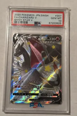 2020 POKEMON JPN SWORD & SHIELD SHINY STAR V #307 FULL ART/CHARIZARD V PSA 10 - Image 1