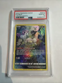 2023 POKEMON SWORD & SHIELD CROWN ZENITH #GG10 FA FULL ART/MEW PSA 10 Gem Mint - Image 1