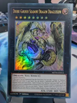 YuGiOh! Divine Golden Shadow Dragon Dragluxion MZTM-EN014 Ultra Rare 1st Ed - Image 1