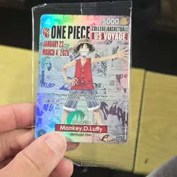 Bandai One Piece CCG Monkey D. Luffy US Voyage Promo Foil Card - Image 1