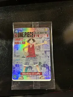 One Piece Monkey D Luffy US Voyage College Basketball Card Rutgers HOLO & Poster - Image 1