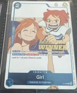 Op14 Pre Release Event Winner Girl P-096 One Piece Tcg English Sealed - Image 1