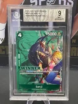 2025 One Piece Promos #EB01-014 Sanji R WINNER Pack 2025 Vol. 1 BGS 9 MINT - Image 1