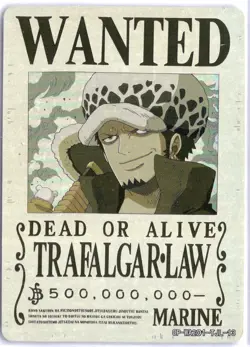 BOX HIT WANTED POSTER!!! ONE PIECE Trafalgar Law Holo - Image 1