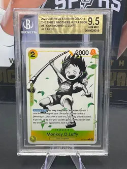 2024 One Piece The Three Brothers Ultra Deck Monkey D Luffy Alt Art BGS 9.5 - Image 1