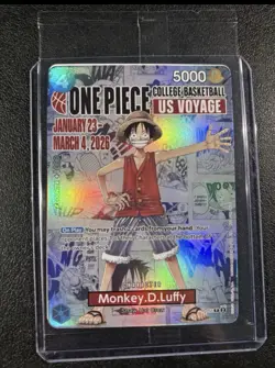 One Piece Monkey D. Luffy US Voyage College Basketball Trading Card - Image 1